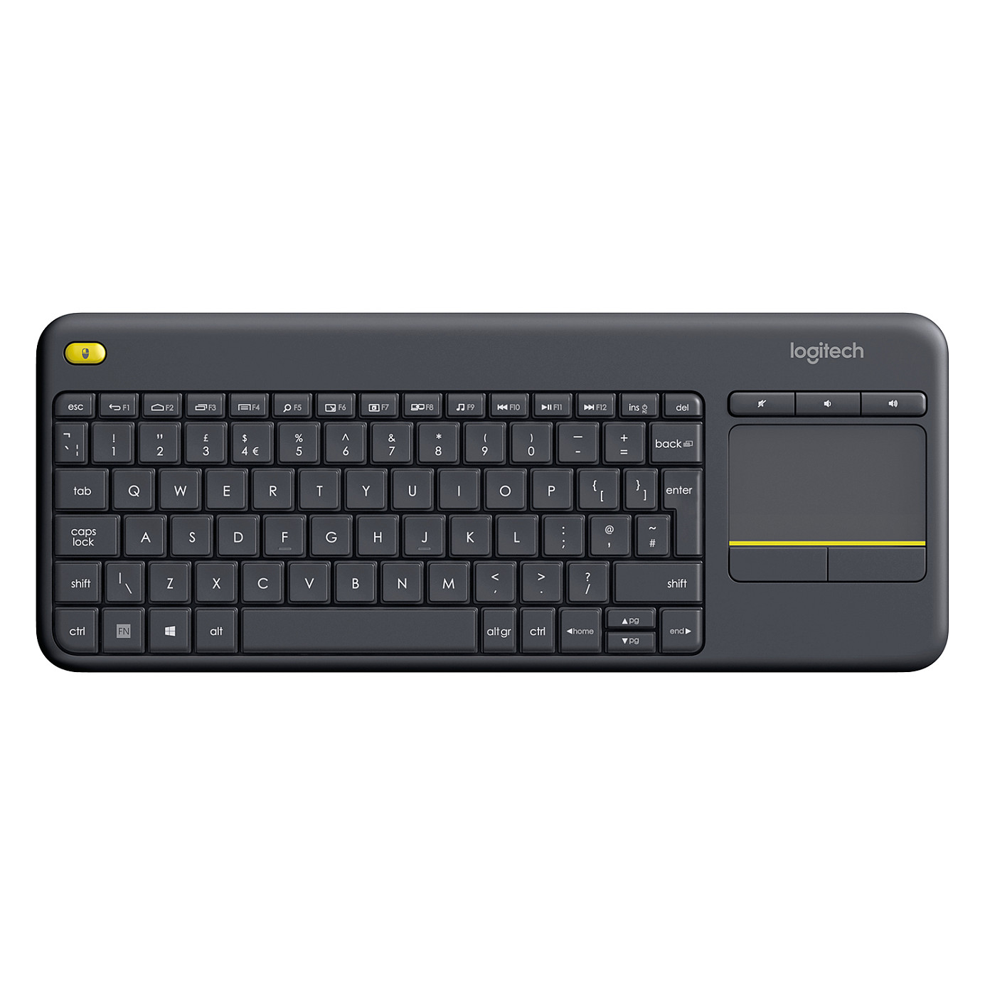 Tastierë Pa kabllo Logitech K400 Plus / Mini / QWERTY UK / 2.4 GHz / USB Receiver / Touchpad i integruar - Zezë - 4