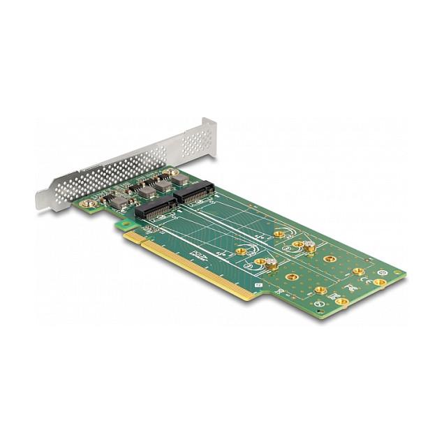 Kartë Zgjerimi Delock 90090, PCI Express 4.0 x16, 4x M.2 NVMe Key M, PCIe Bifurcation, Low Profile - 2