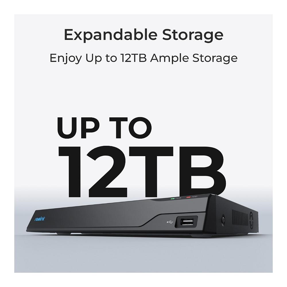 NVR Reolink NVS16, 16 Kanale, 16MP, 16-Port PoE, 4TB HDD, HDMI, VGA, 2 × SATA - Zezë - 3