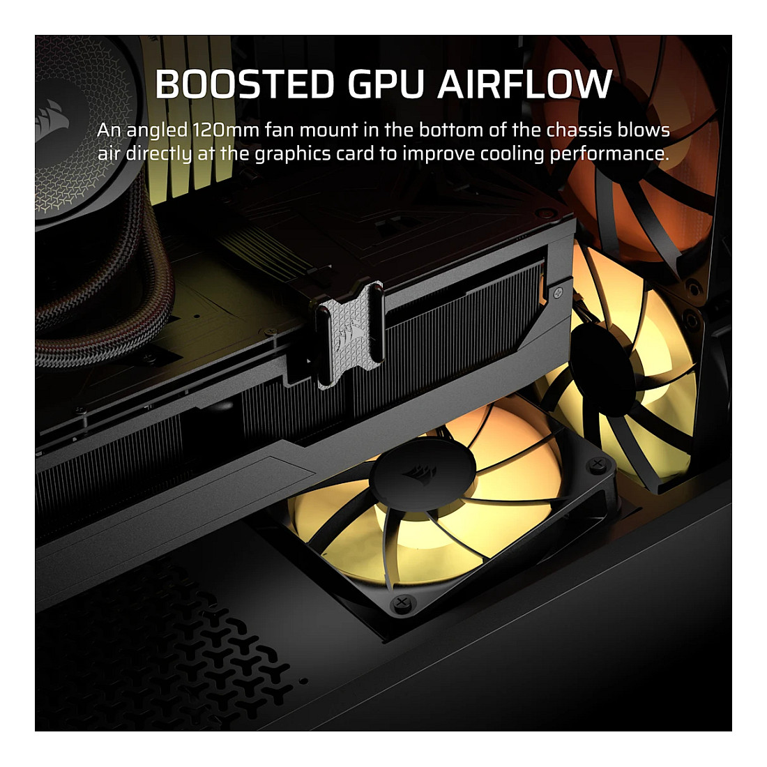 Kasë PC Corsair 3200D RS ARGB / Mid Tower / ATX / 3x 120mm ARGB Fan / Tempered Glass / Mesh / 360mm Radiator - Zezë - 6