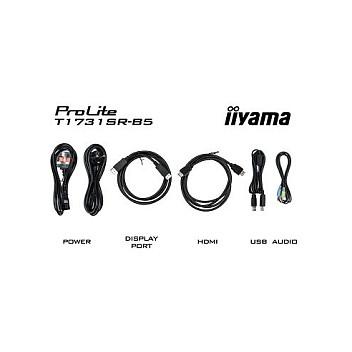 Monitor iiyama ProLite T1731SR-B5, 17", SXGA TN Touch, 5ms, HDMI+DP+VGA+USB - Zezë - 14