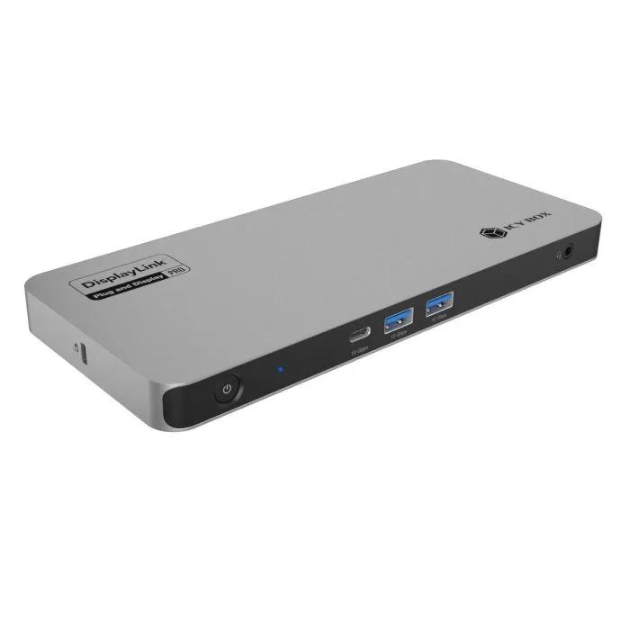 Docking Station ICY BOX Diamond Dock 7402, 12-në-1, 5 dalje video, DisplayLink DL7400, Power Delivery 140 W – Antracit , Zezë