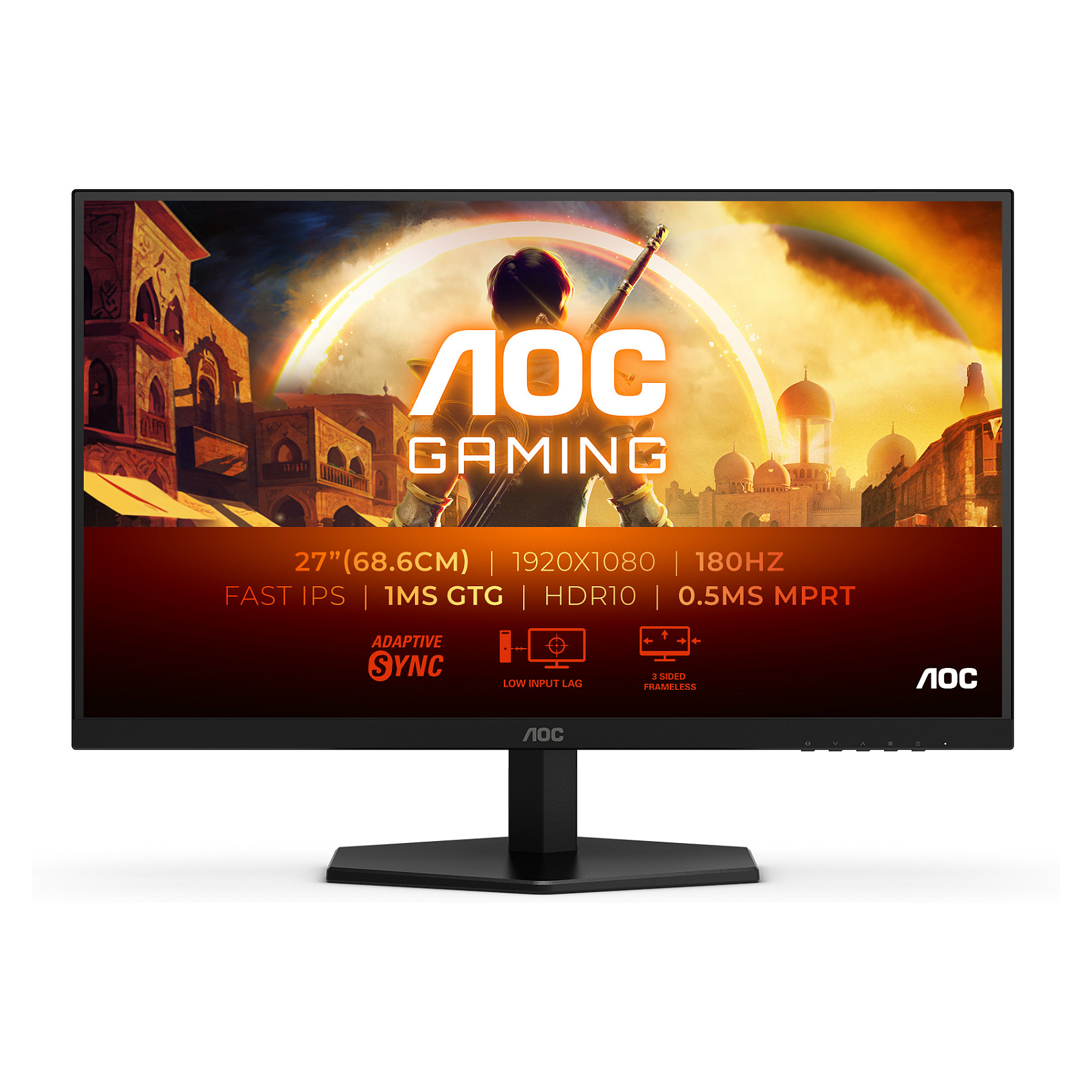 Monitor Gaming AOC 27G42E / 27"/ Full HD Fast IPS / LCD / 180Hz / 1ms / HDMI + DisplayPort - Zezë - 1