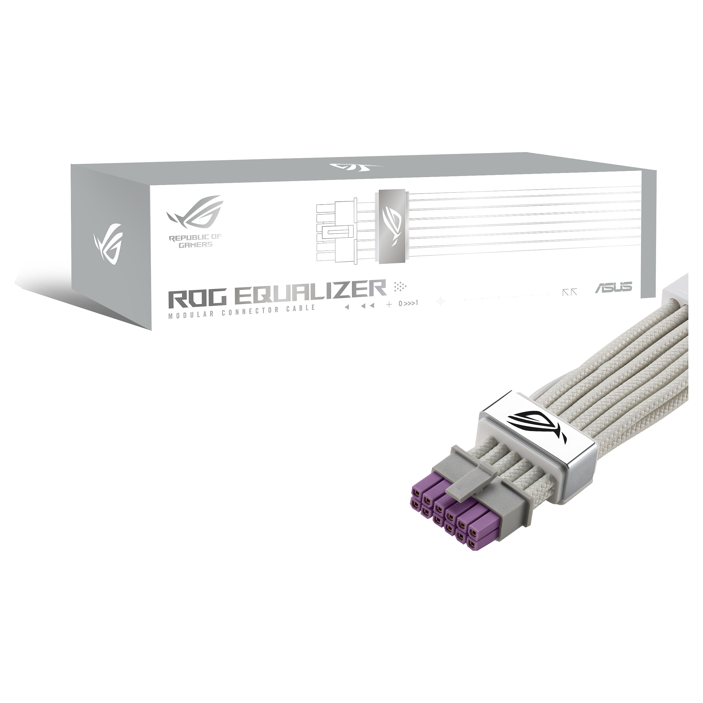 Kabllo për furnizim me Energji ASUS ROG Equalizer / PCIe 16-pin / PCIe x16 Gen 4.0 / 0.75m - Bardhë - 6