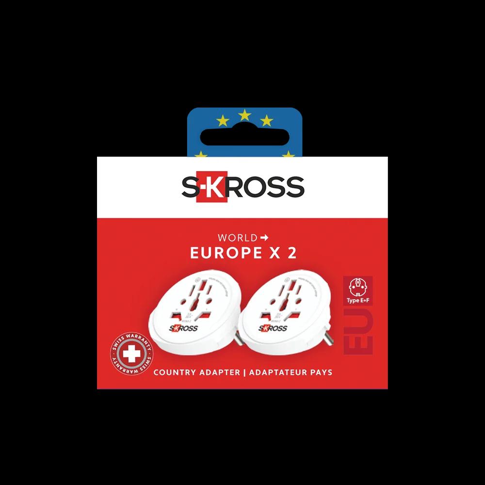 Adapter Universal SKROSS World to Europe, 2 copë, 100–250V, 16A, deri 4000W - Bardhë - 2