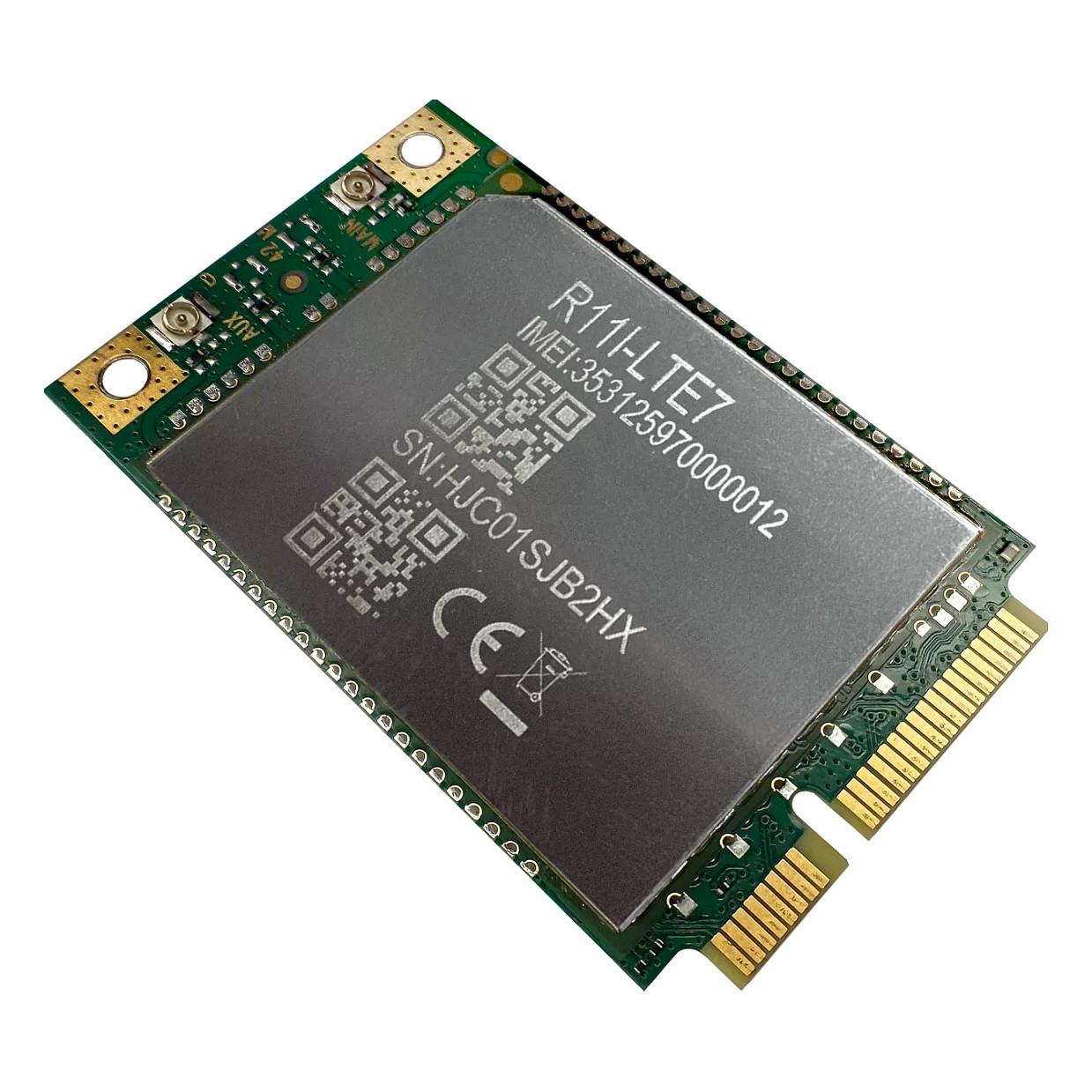 Modem MikroTik R11e-LTE7, LTE Cat7, miniPCIe, 300Mbps – Zezë/Gjelbër