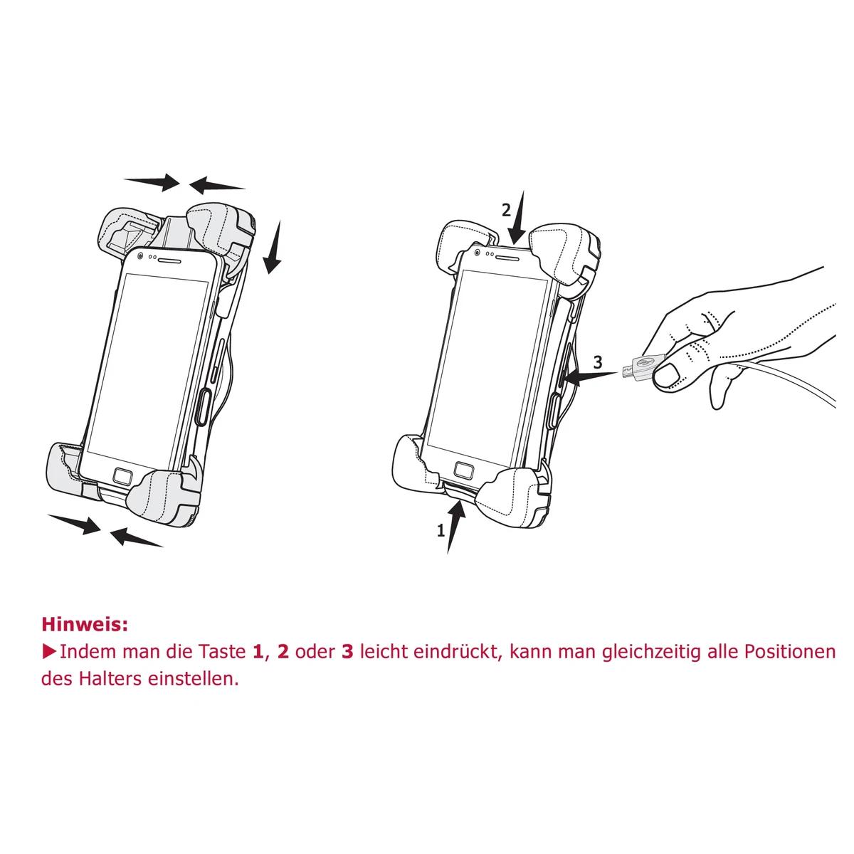 Mbajtëse telefoni për veturë Bury Active Cradle System 9 Universal 3XL / Karikim Micro-USB / Rrotullim 90° - Zezë - 4