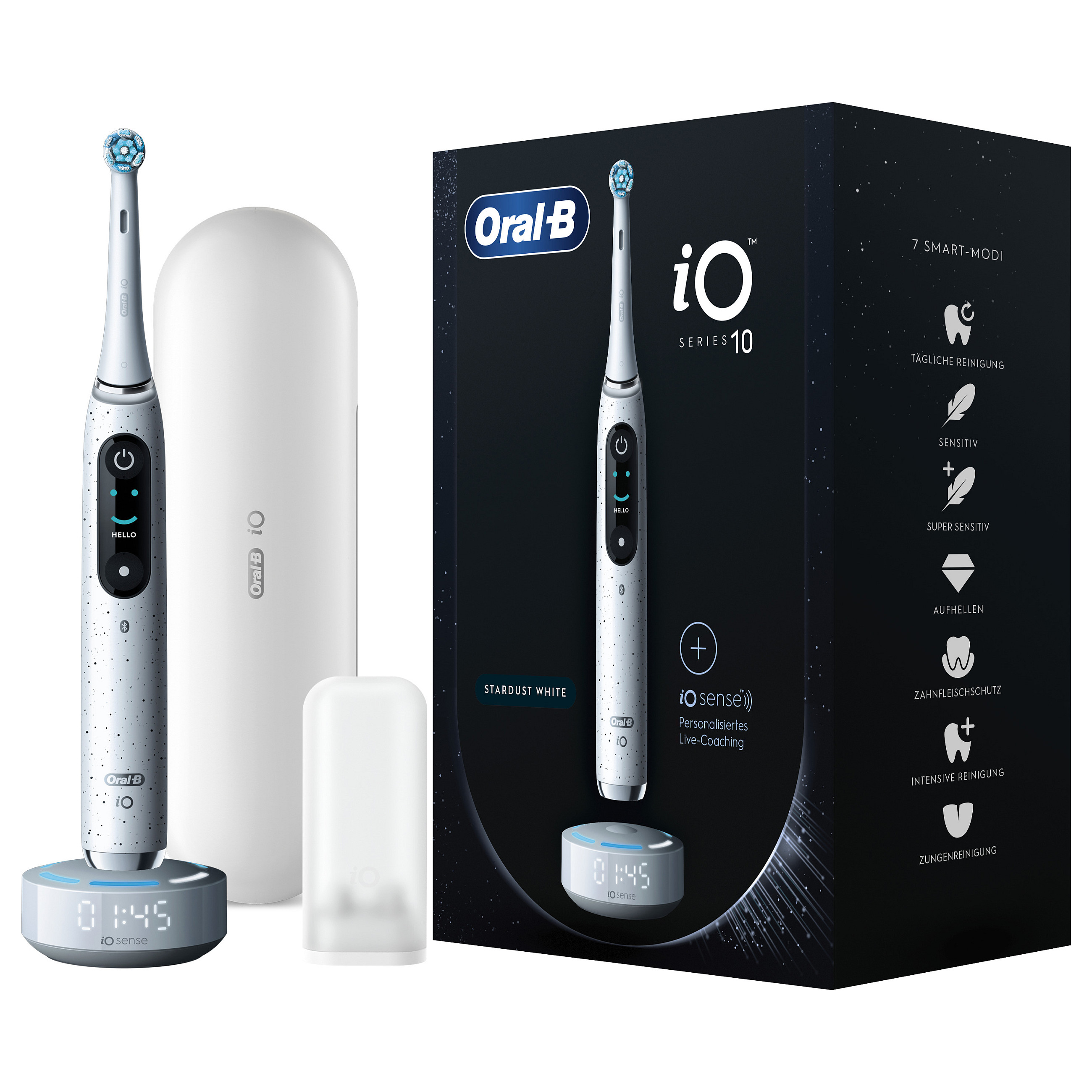 Furçë dhëmbësh elektrike Oral-B iO Series 10 / 7 Modalitete / iO Sense / Smart Pressure Sensor / OLED Display / Bluetooth – Bardhë