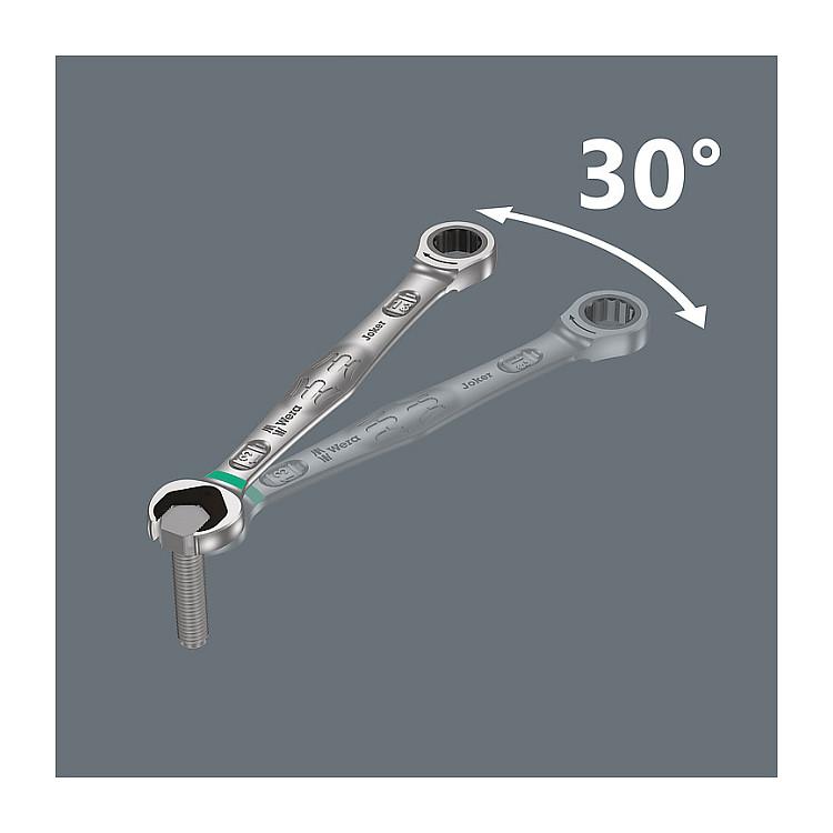 Set Çelësash me Ratchet Wera 6000 Joker 4 Set 1, 4 Copë, 10/13/17/19mm - Argjend - 8