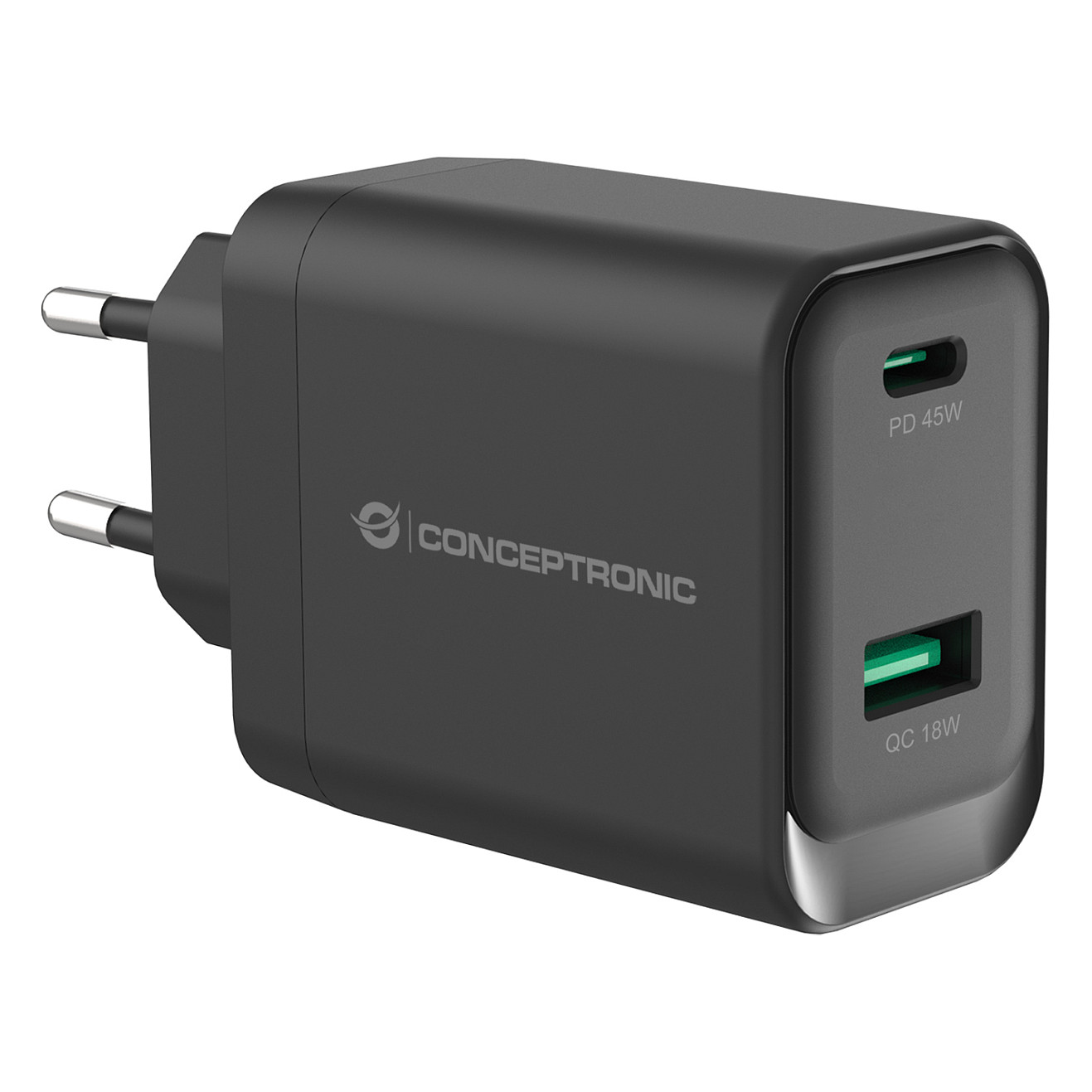 Karikues Conceptronic ALTHEA20B45 / GaN / 45W / USB-C / USB-A / PD 3.0 / QC 3.0 / PPS - Zezë - 1