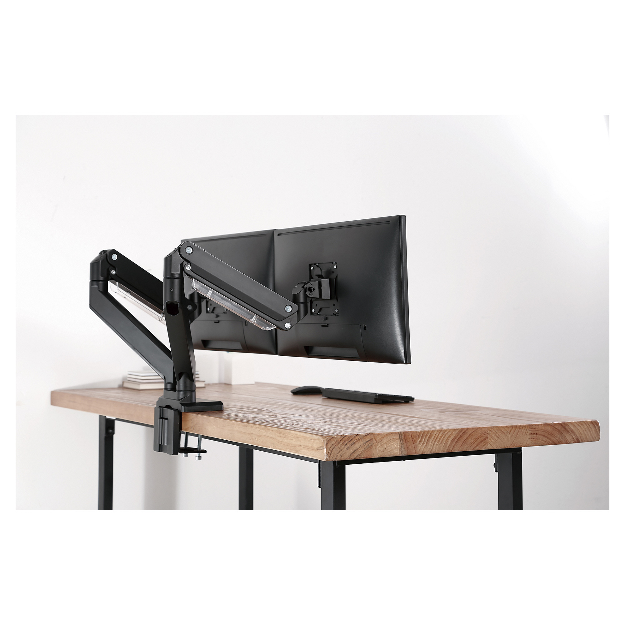 Mbajtëse për Monitor DIGITUS / 15″–35″ / deri në 30 kg / për 2 Monitorë / Lartësi të Rregullueshme / e Rrotullueshme / e Pjerrët - Zezë - 3