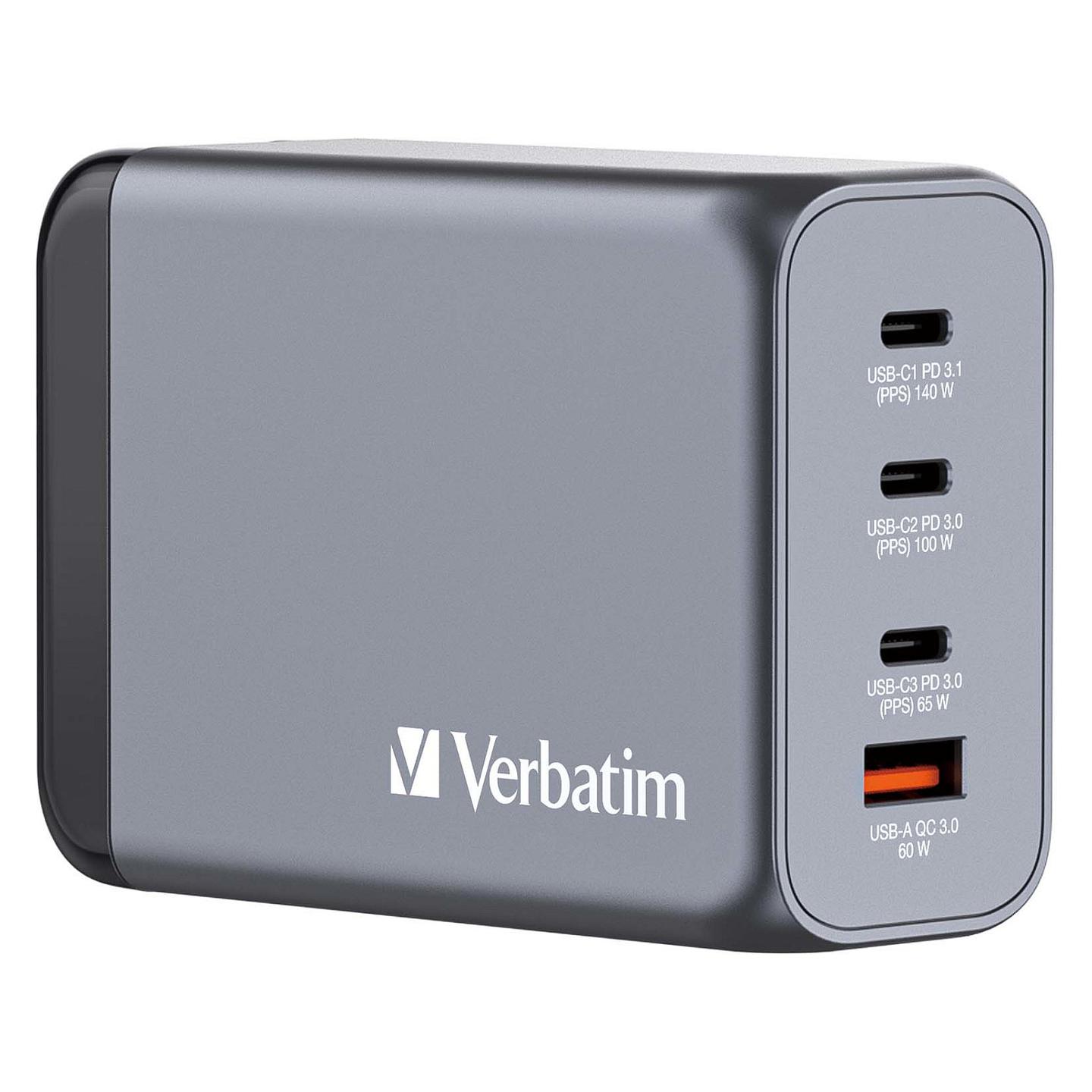 Adapter Verbatim GNC-240 / GaN / 240W / 3x USB-C / USB-A / PD 3.1 - Hiri