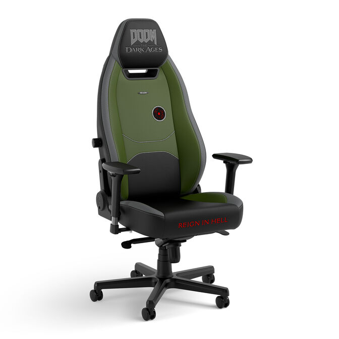 Karrige Gaming noblechairs LEGEND DOOM The Dark Ages Edition / 4D Armrests / 90–125° / 11° Tilt / 150kg – Gjelbër/Gri e Errët