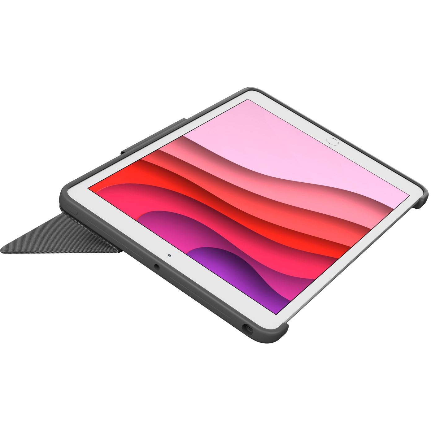 Aksesor për tablet Logitech Combo Touch / iPad 7., 8. & 9. Gjeneratë / Trackpad / Smart Connector / QWERTY / Backlit – Gri - 4