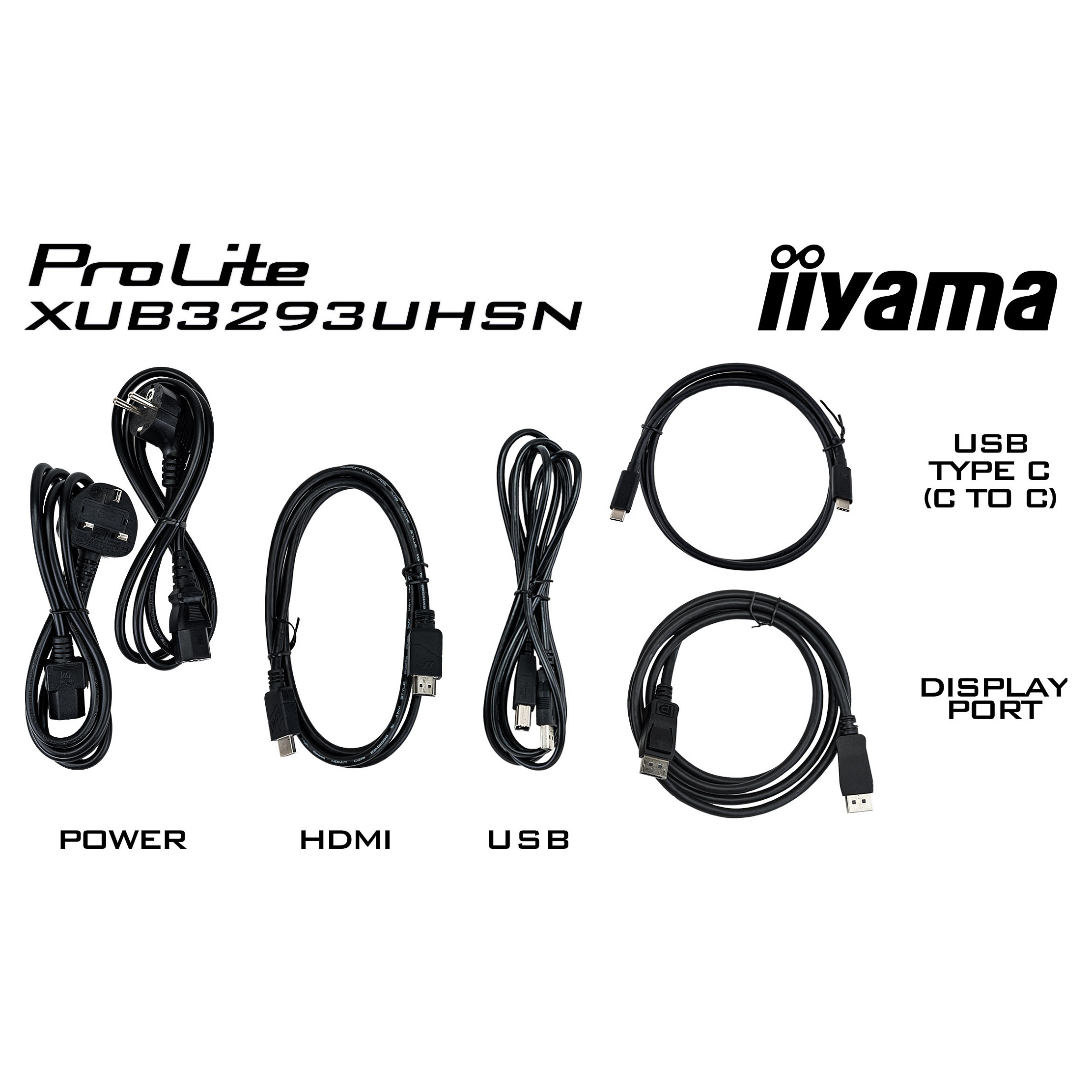 Monitor iiyama LCD Business XUB3293UHSN-B5 IPS 32'' (3840x2160)  4ms HDMI DisplayPort USB-C UHD Black - 8