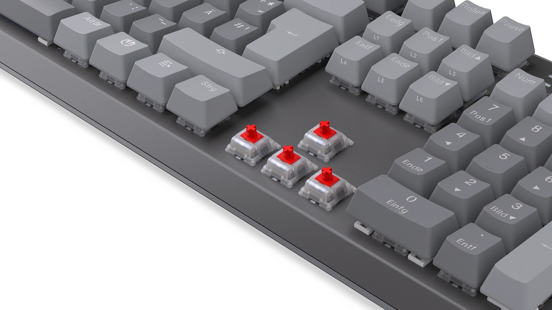 Tastierë Gaming ENDORFY Thock V2 / Wired / DE / Mekanike / Red Switches / ARGB / 104 Taste - Gri - 2