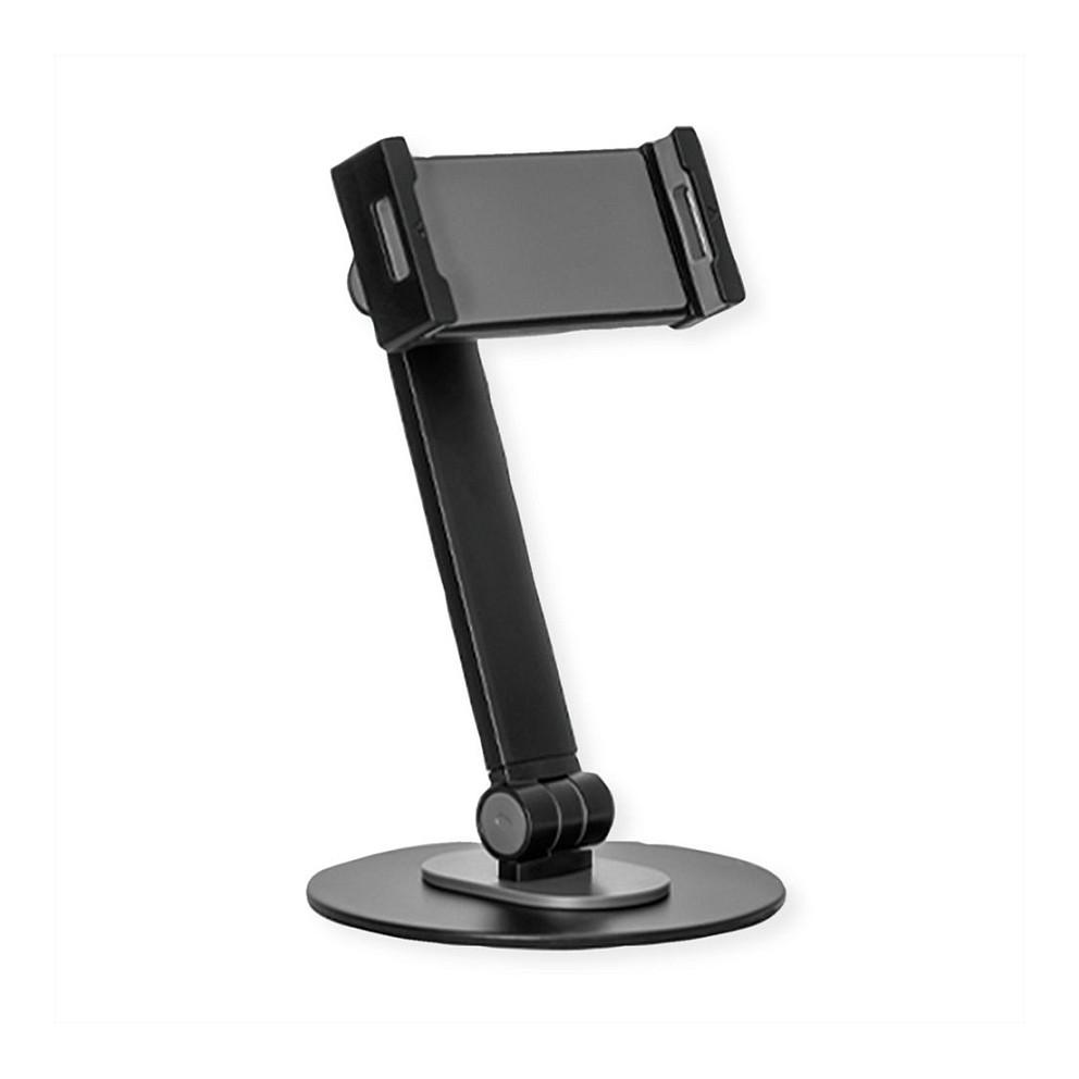 Mbajtës për Tablet VALUE Universal / 4.7–12.9" / Deri 1 kg / I Rregullueshëm / Nyje Sferike / Alumini + Çelik - Zezë