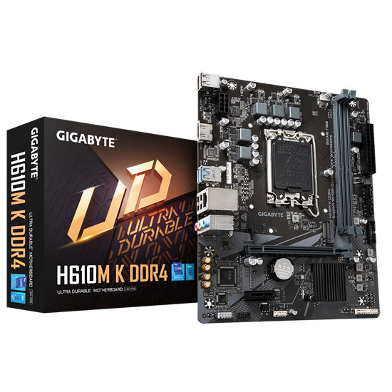 Pllakë Amë Gigabyte H610M K DDR4 / LGA1700 / H610 / DDR4 / mATX / HDMI / Gigabit LAN