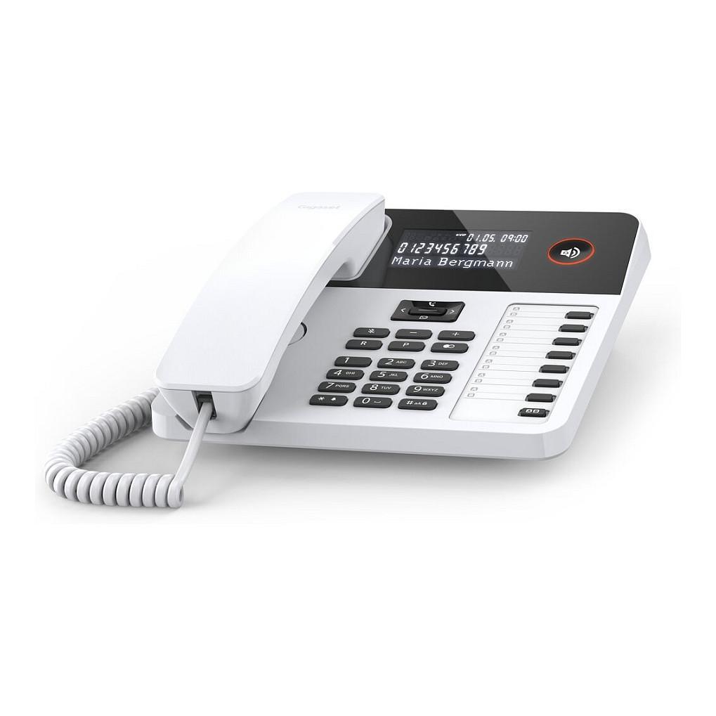 Telefon i Thjeshtë Gigaset DESK 600, Analog, LCD, 7 Taste Direkt, deri në 100 Kontakte, Hands-Free - Bardhë