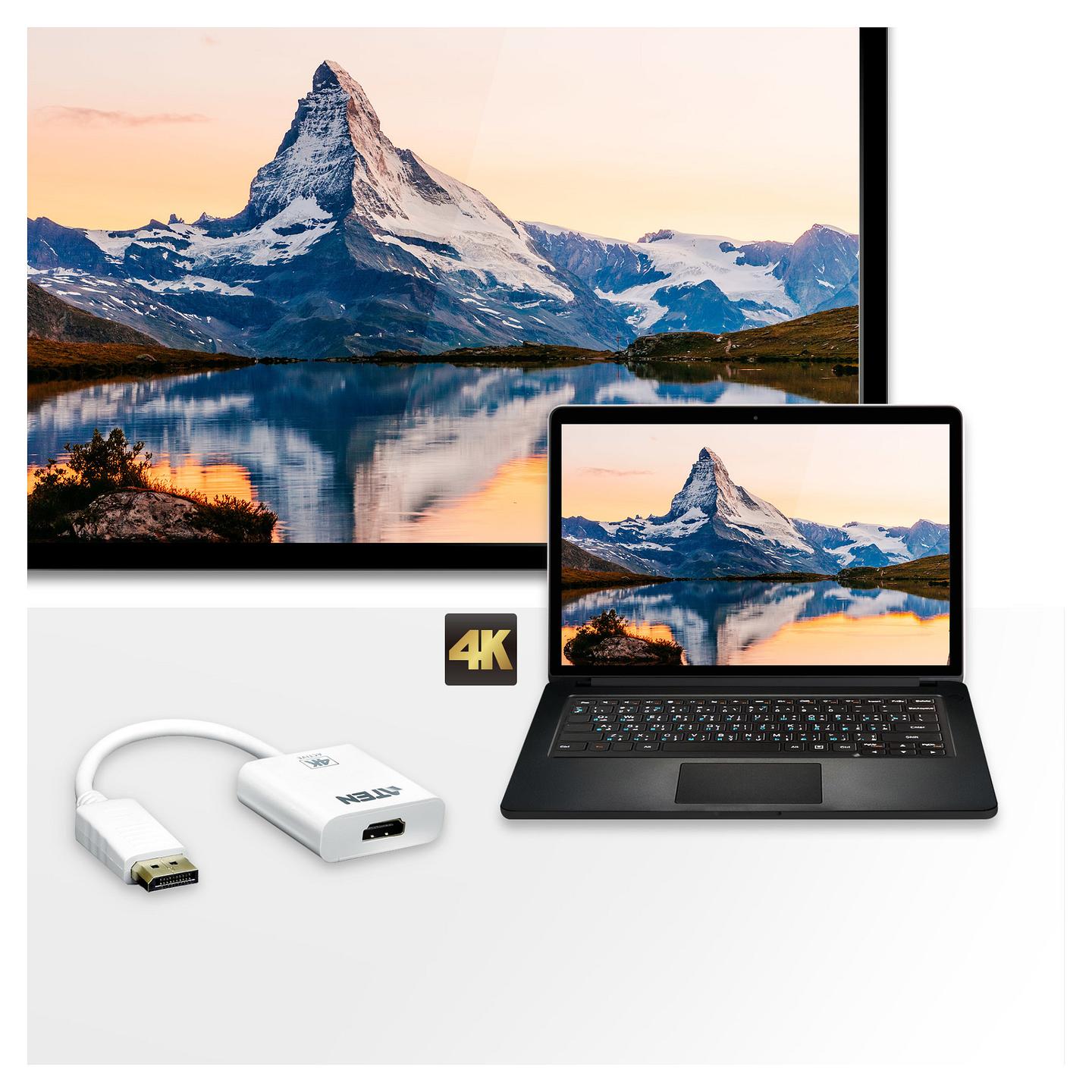 Adapter ATEN VC986-AT, DisplayPort në HDMI, 4K 30Hz, aktiv - Bardhë - 3