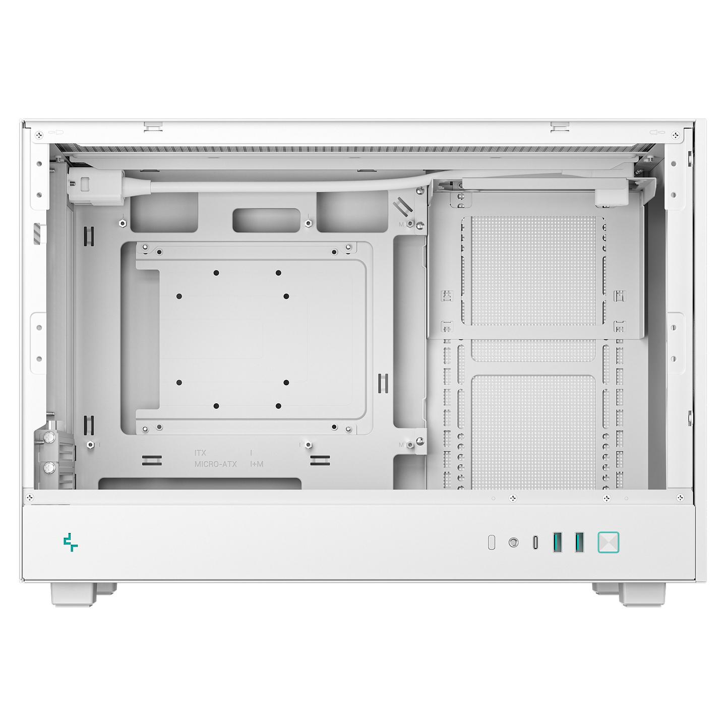 Kasë DeepCool CH260 WH, Mini Tower, Micro-ATX, Mini-ITX, xham i temperuar, mbështetje për radiator 360 mm, USB-C Gen 2, 2x USB 3.0 - Bardhë - 5