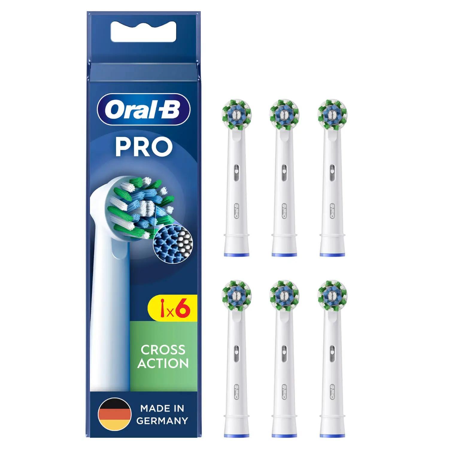 Koka zëvendësuese për furçë elektrike Oral-B Pro CrossAction / 6 copë – E Bardhë