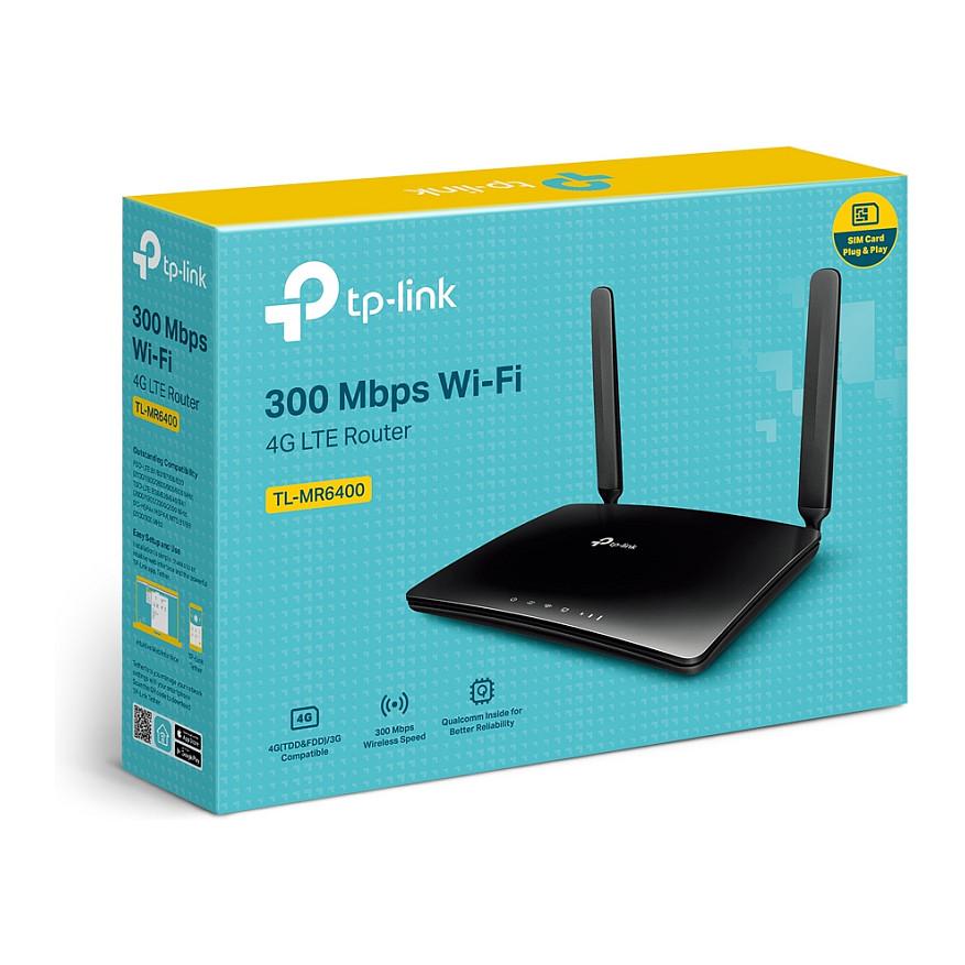 Ruter TP-Link TL-MR6400, 4G LTE Cat 4, Wi-Fi 4 N300, 1× LAN/WAN + 3× LAN 10/100Mbps, Nano-SIM - Zezë - 4