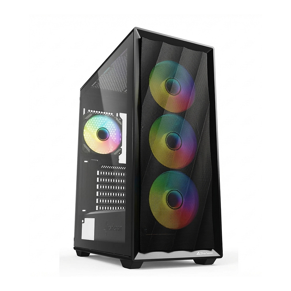 Kasë Sharkoon VK4 ARGB ATX 1xGlass – Zezë - 1