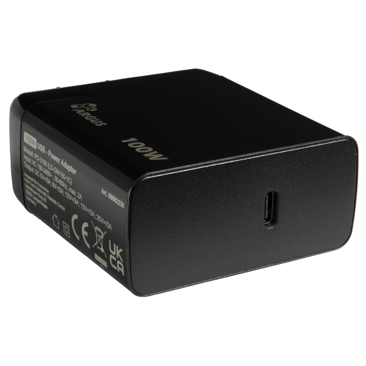 Karikues Inter-Tech PD-3100 / 100W / USB-C / PD 2.0/3.0 / 5V–20V / 2m / EU/UK/USA - Zezë - 3