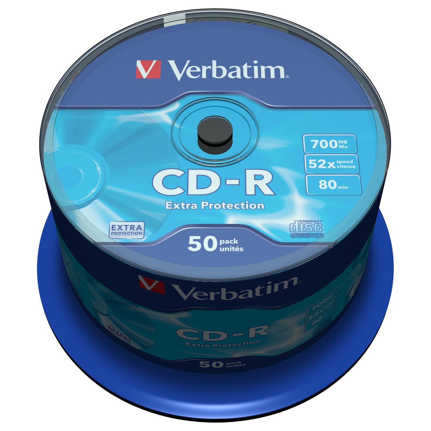 Disk CD-R Verbatim Extra Protection, 700 MB, 52x, Paketa me 50 copë - 2