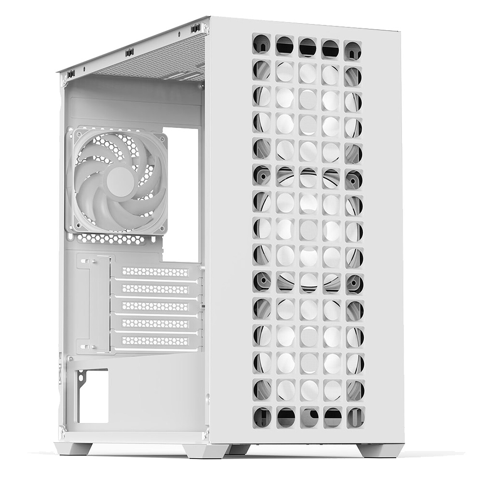 Kasë PC Aerocool D302A / Mini Tower / Micro-ATX + Mini-ITX / 3x 120mm + 1x 120mm ARGB Fan / Tempered Glass - Bardhë