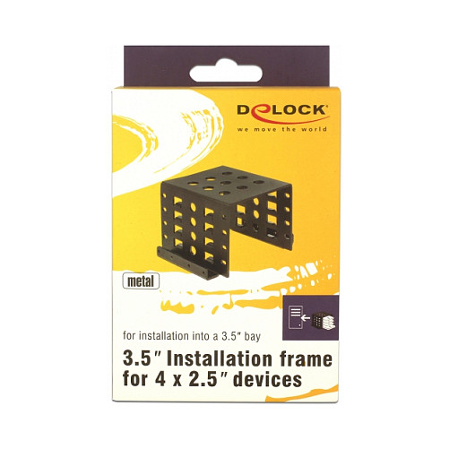 Aksesor për Disqe DeLOCK 18271 / 4x 2.5" në 3.5" / Installation Frame - Zezë - 2