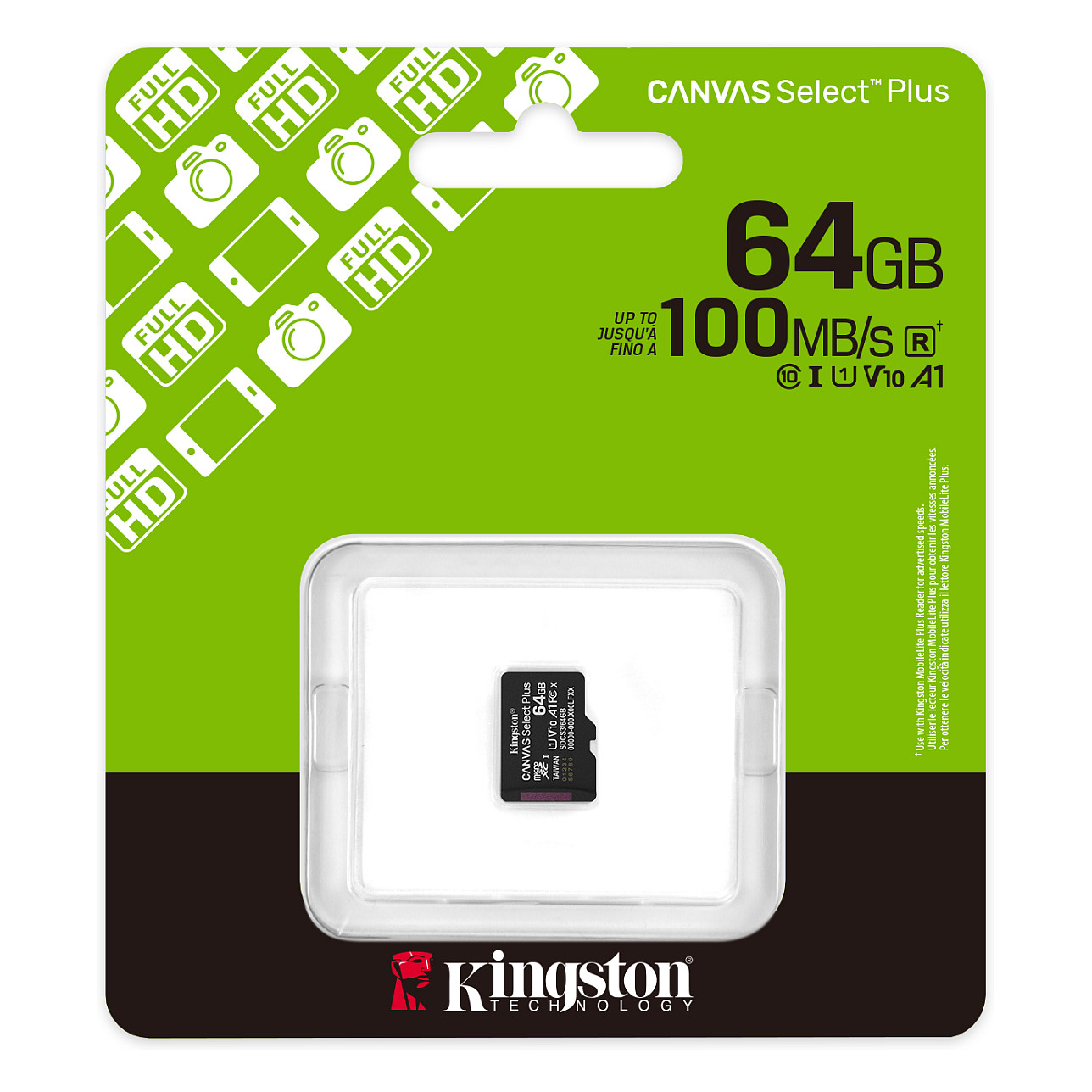 Kartë Memorie Kingston Canvas Select Plus Gen3 / 64GB / MicroSDXC / UHS-I / Class 10 / U1 / V10 - 3