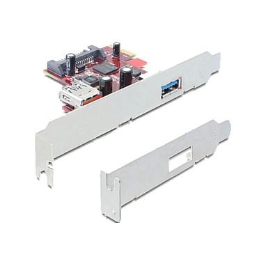 Kartë Zgjerimi PCI Express Delock 89273 / PCIe 2.0 x1 / 1x USB Type-A 5Gbps e jashtme + 1x USB Type-A 5Gbps e brendshme / Renesas / Low Profile