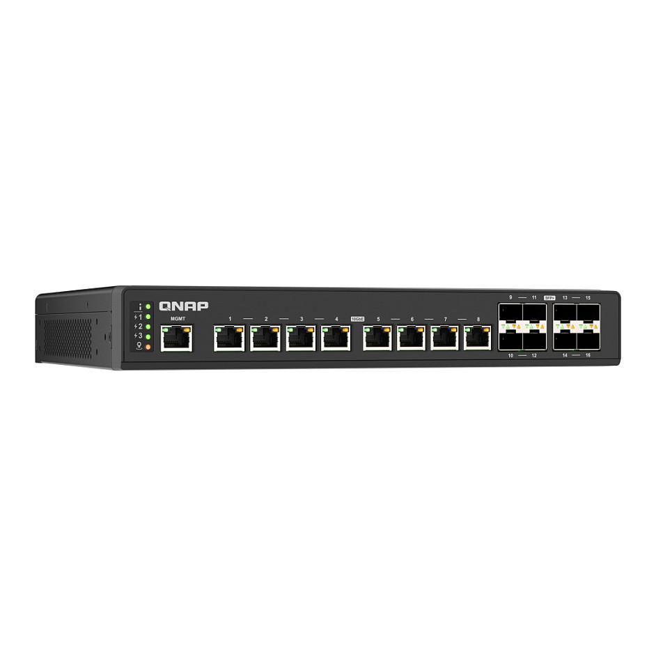Switch QNAP QSW-IM3216-8S8T, 16 Porta 10GbE, 8x SFP+, 8x RJ45, Switching Capacity 320Gbps, L2 Managed, Fanless, IP20 - Zezë - 3
