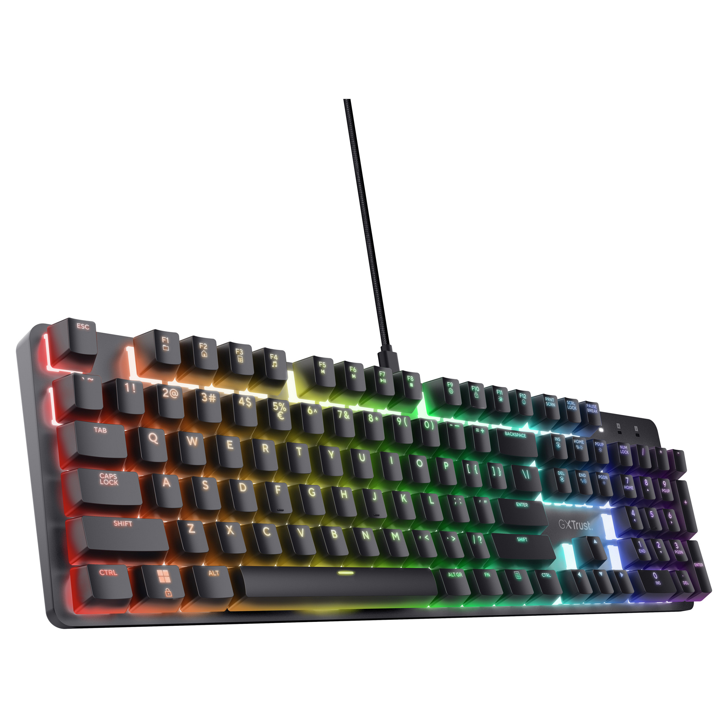 Tastierë Gaming Trust GXT 871 Zora / Full-Size / Mekanike / Huano Linear / N-Key Rollover / Anti-Ghosting / RGB / QWERTZ Gjerman / USB-C - Zezë - 2