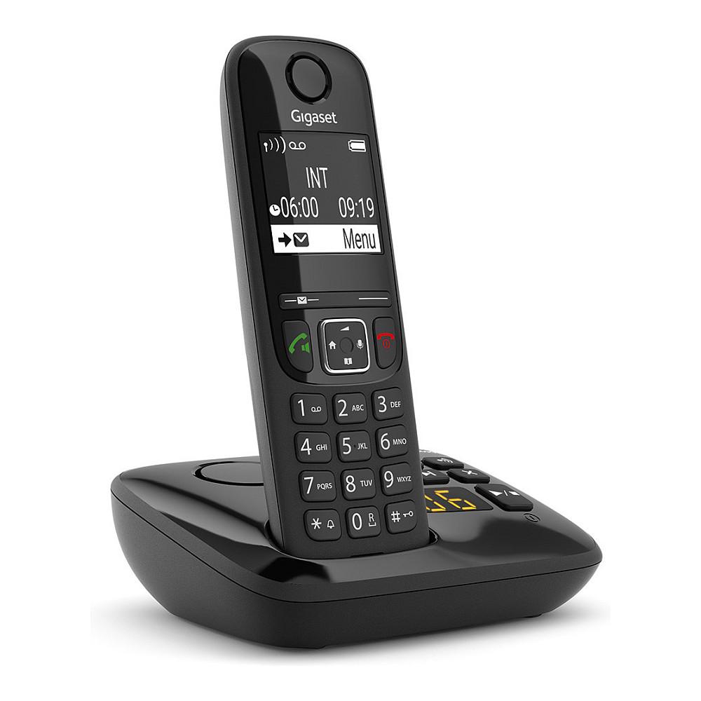 Telefon i Thjeshtë Gigaset AS690A, DECT/GAP, Ekran 2" Monokrom, Hands-Free - Zezë