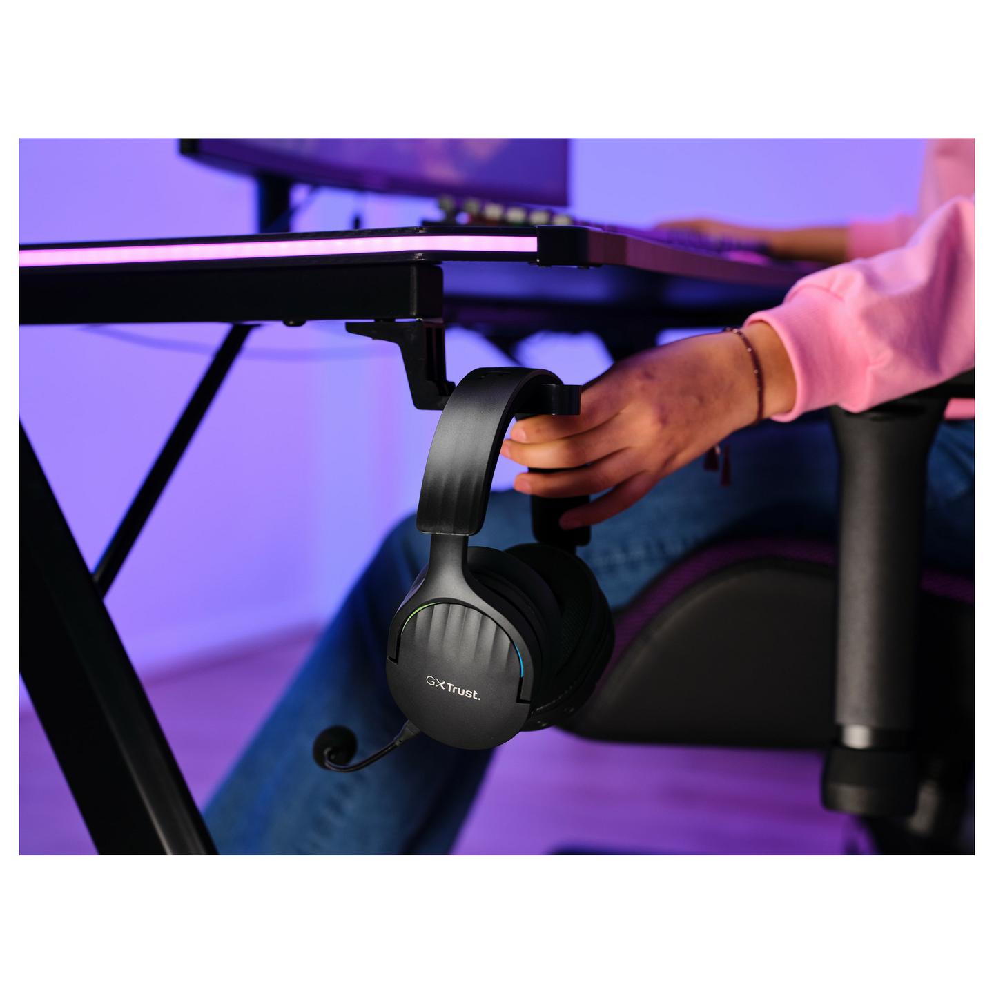 Kufje Gaming Trust GXT 491 Fayzo, 50mm, Wireless & Wired, 2.4GHz, Bluetooth, 7.1, RGB - Zezë - 10