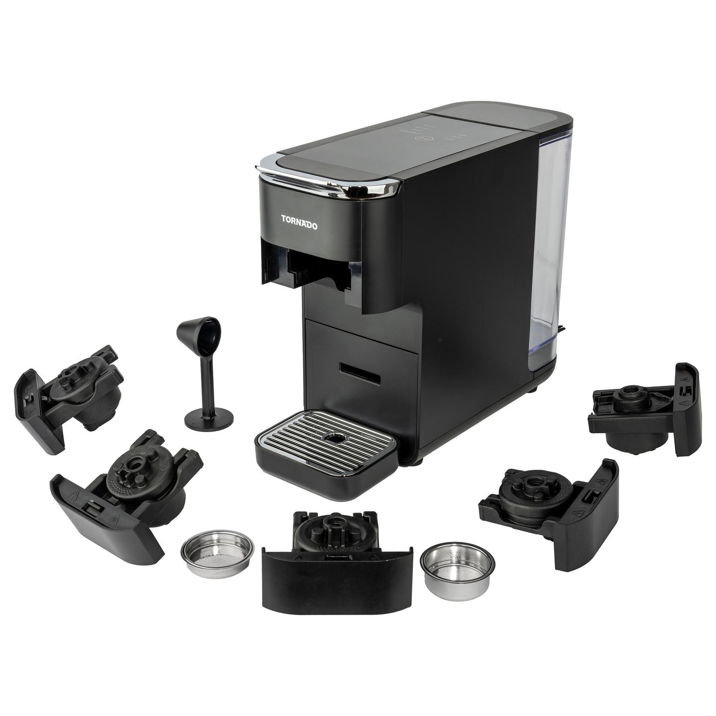 Aparat për Kafe me 5 Sisteme TORNADO TCM7042-GS, 1350 W, 20 bar, Rezervuar 1.5 L – Zezë - 17
