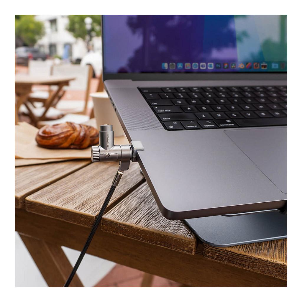 Bravë Sigurie për Laptop Targus HyperShield HS5910GL, MacBook Pro 14"/16", Kabllo 1.8m, Me Çelës - Argjend - 8