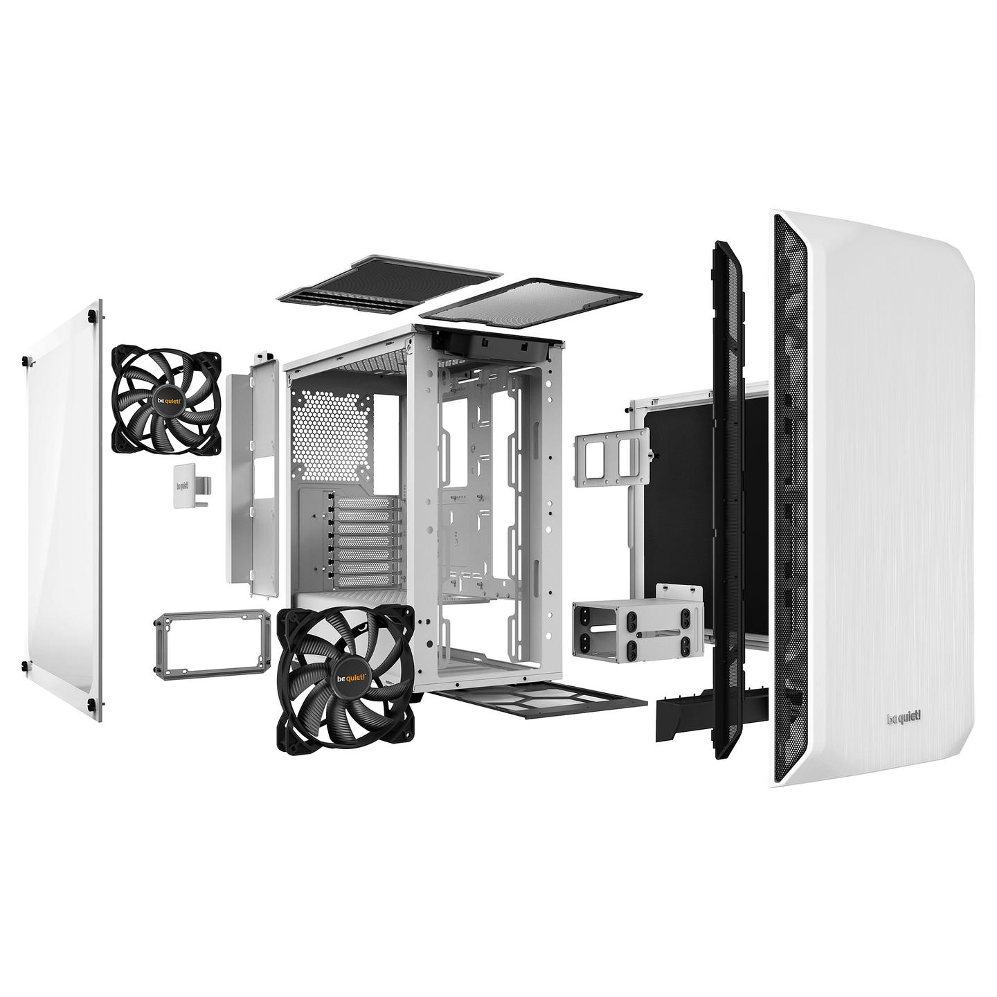 Kasë be quiet! PURE BASE 500 Window / Midi-Tower / Xham i Temperuar / 2x140mm / ATX – Bardhë - 5