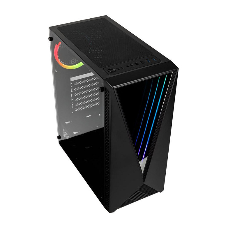 Kasë PC Kolink Void RGB / Midi Tower / ATX / 1x 120mm ARGB Fan / Tempered Glass - Zezë - 2