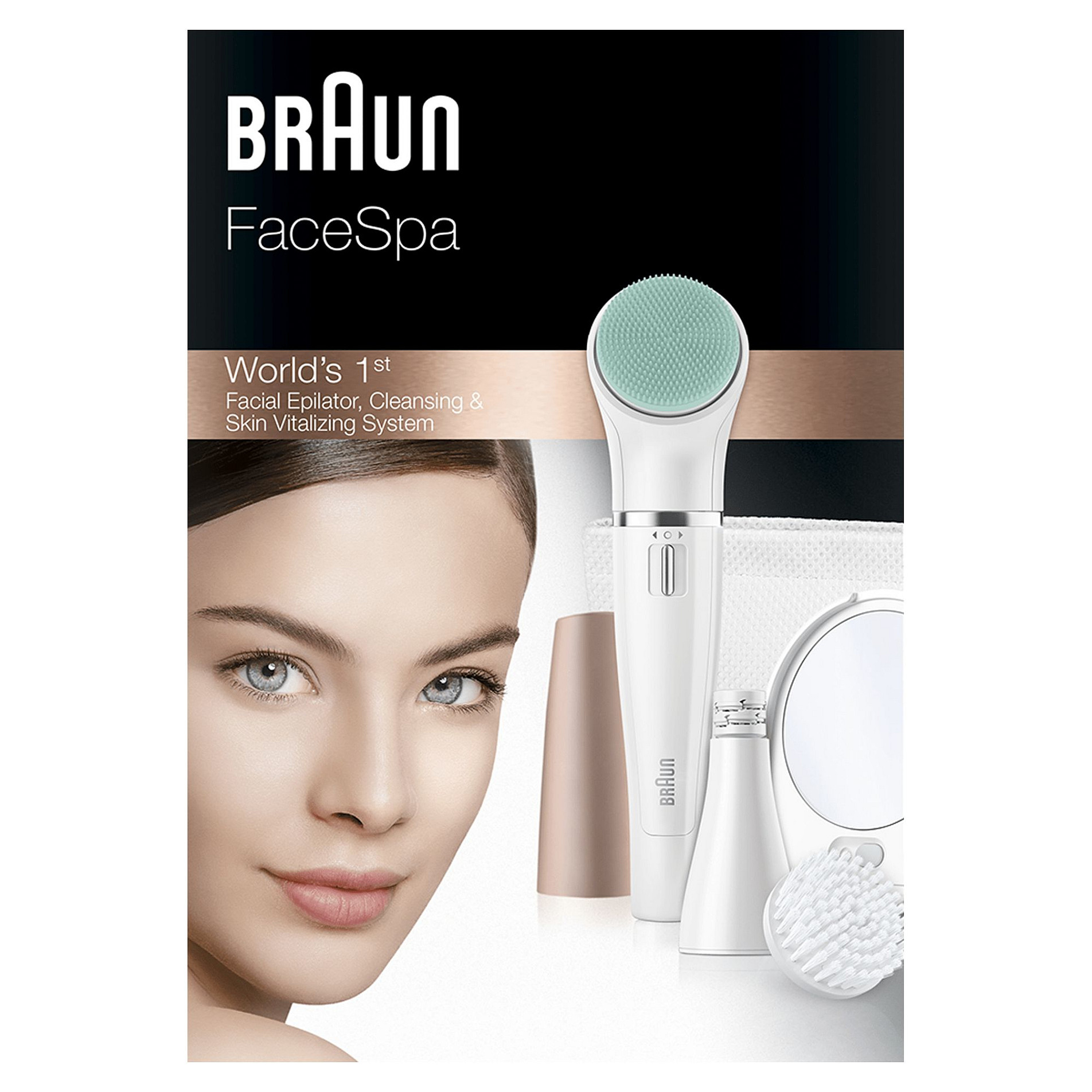 Depilator për fytyrë Braun FaceSpa 851V - Ari/Bardhë - 2