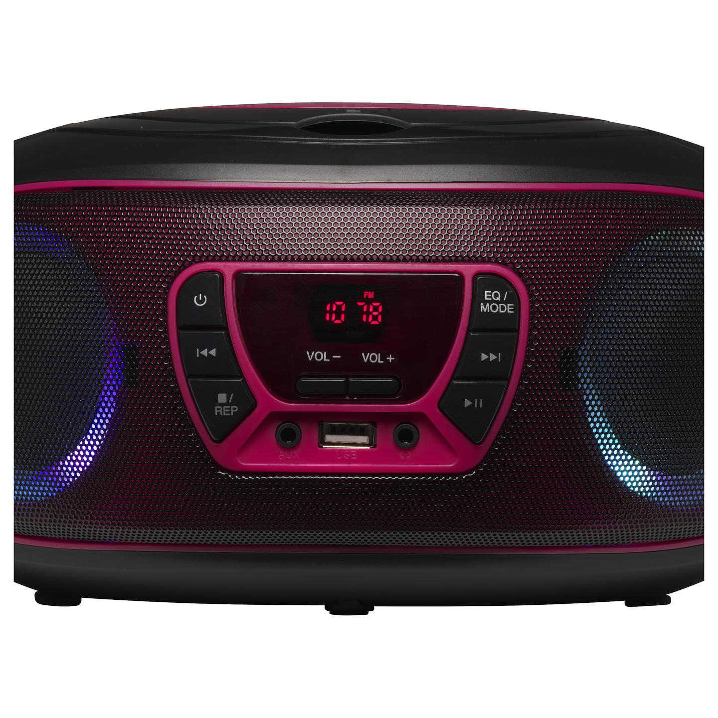 Altoparlant Denver TCL-212BT, CD, FM Radio, Bluetooth, USB, AUX, 4W RMS, LED - Zezë/Rozë - 7