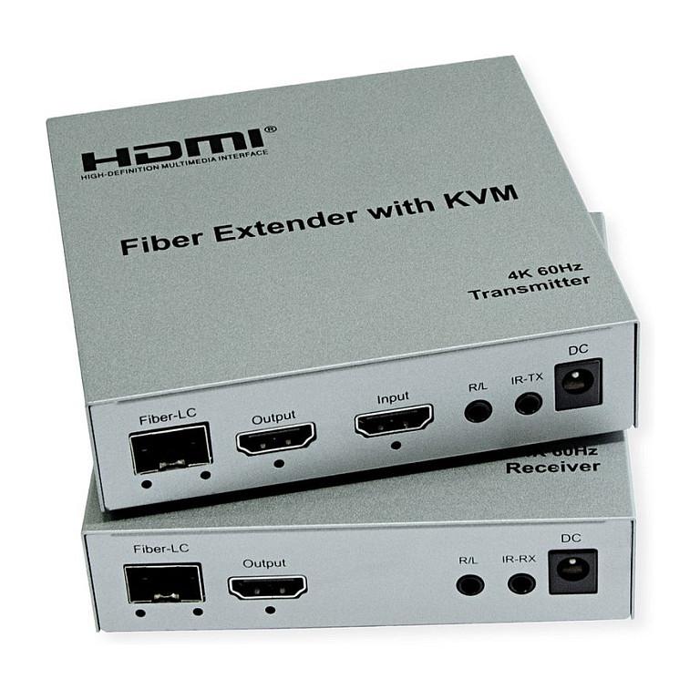 Extender KVM ROLINE 14.01.3363, HDMI 4K 60Hz, USB, Fibër Optike, deri në 20 km - Argjend - 6