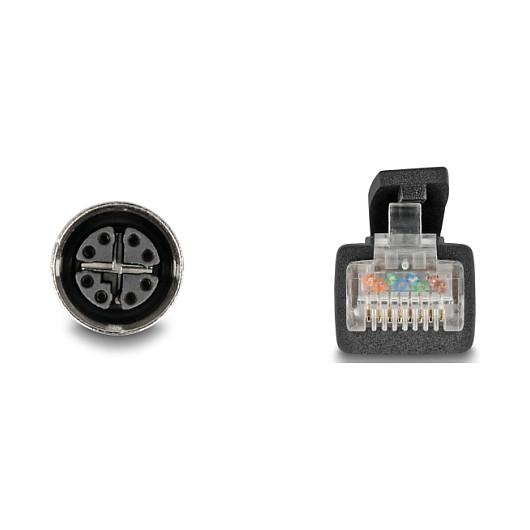 Kabllo për Rrjet DeLOCK 80591 / Cat 5e / S/FTP / M12 X-coded 8-pin Femër → RJ-45 Mashkull / 3m - Zezë - 3