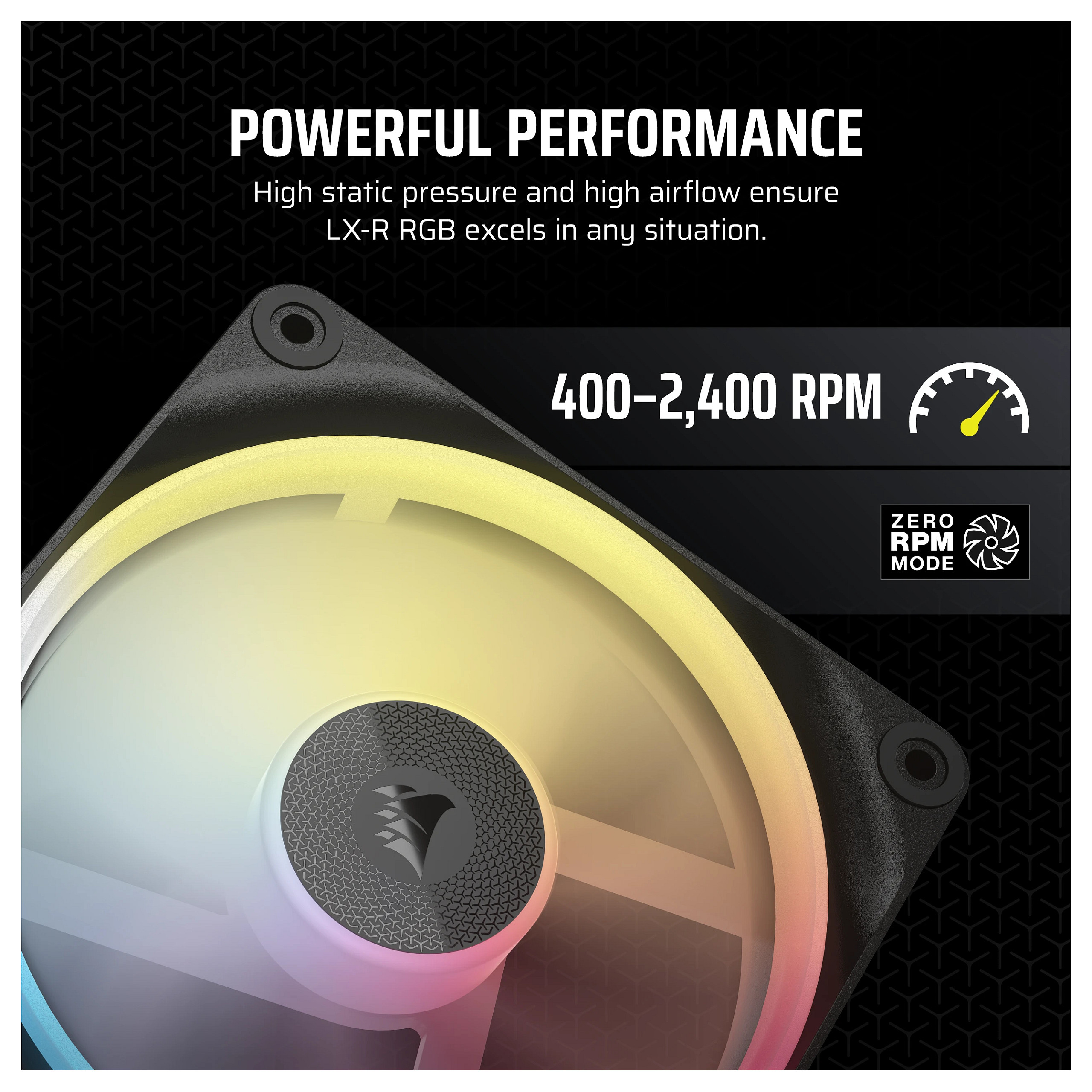 Ftohës për Kasë Corsair RS120-R ARGB / 120mm / 400-2400 RPM / ARGB / PWM / 3-Pack – Zezë - 8