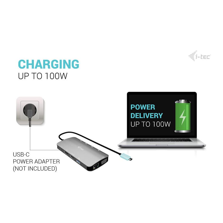 Docking Station i-tec C31NANOTRIDOCKPD / 4x USB-A / 2x USB-C / HDMI / DisplayPort / VGA / Gigabit Ethernet / SD-MicroSD / 100W PD – Argjend - 10