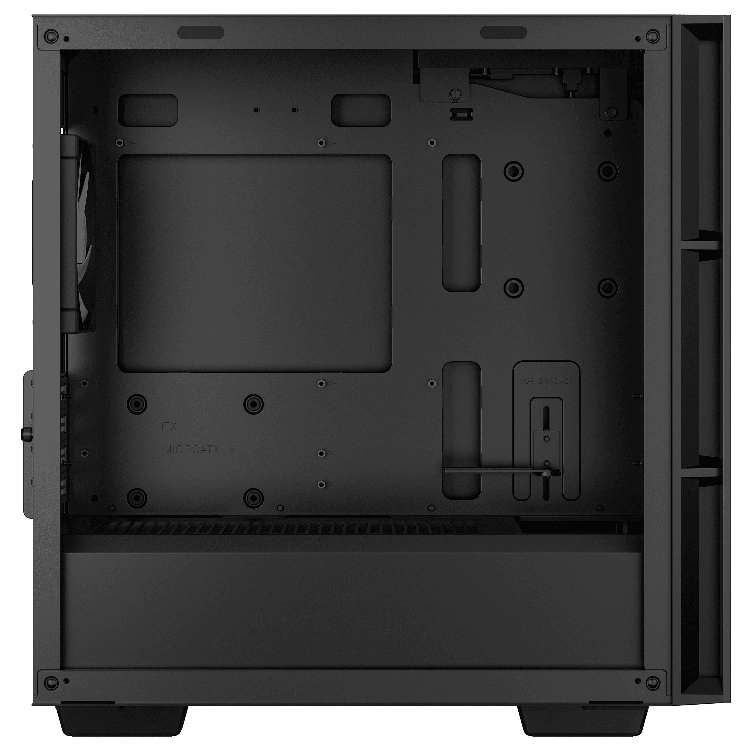 Kasë PC DeepCool CH360 / Mini Tower / Micro ATX / 2x 140mm + 1x 120mm ARGB Fan / Tempered Glass / Mesh / 360mm Radiator - Zezë - 5