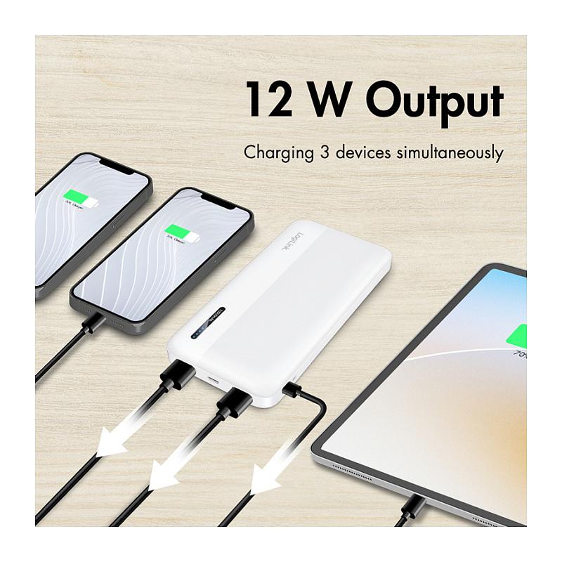 Powerbank LogiLink PA0338WRF / 10.000mAh / 12W / 2x USB-A + USB-C / Li-Po - Bardhë - 5